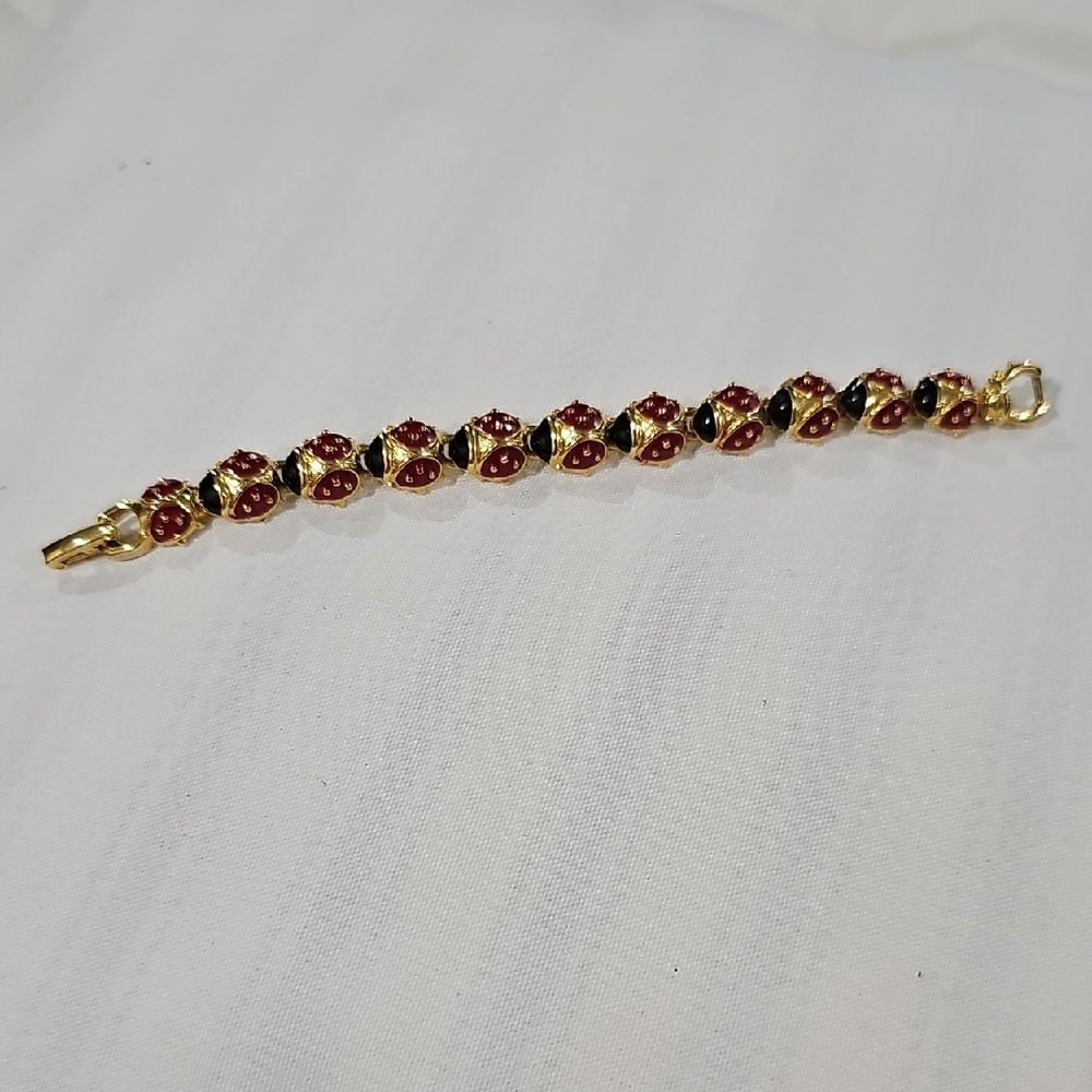 Unique Vintage Red and Black Bracelet